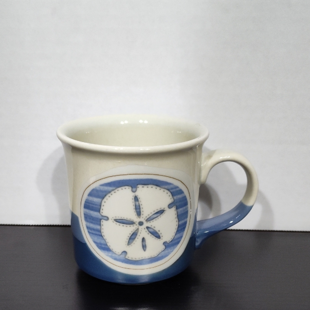 Otagiri Japan Sand Dollar Mug Blue And Cream